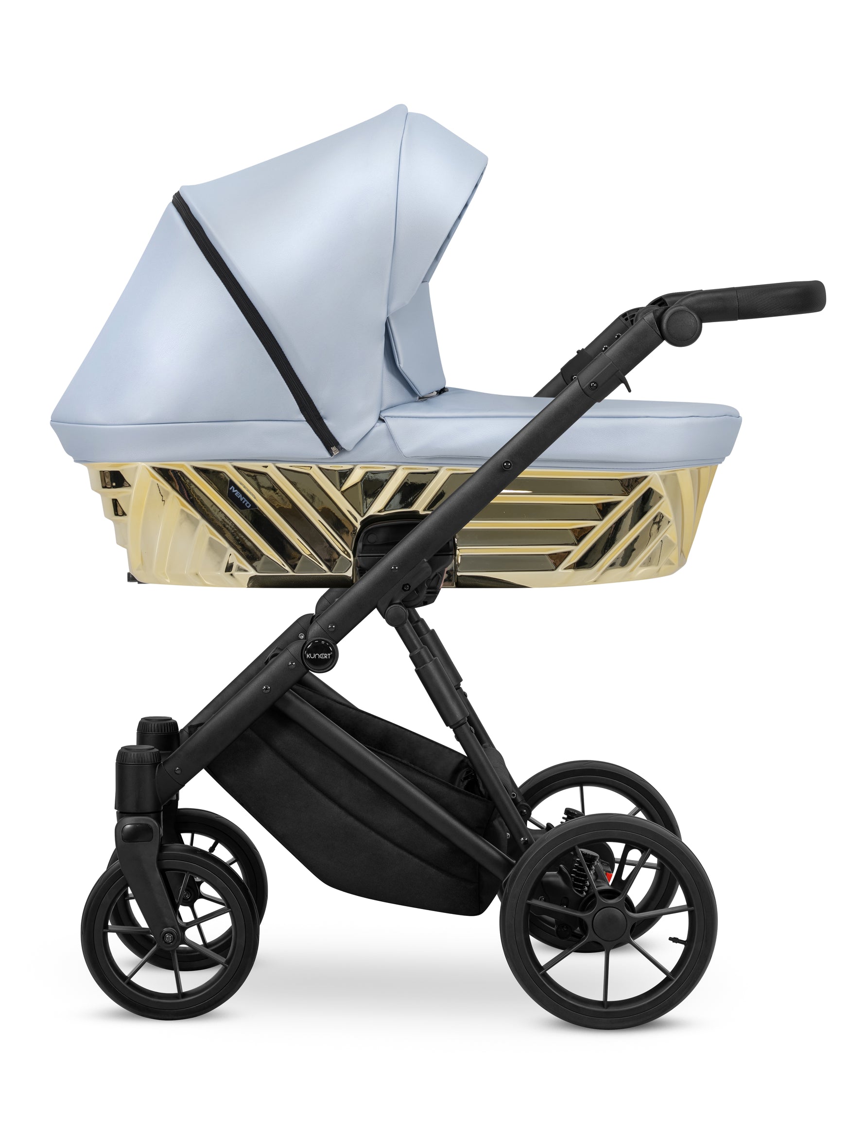 Navicella Kunert Ivento Eco Azzurro Metallico con telaio nero e scocca dorata
