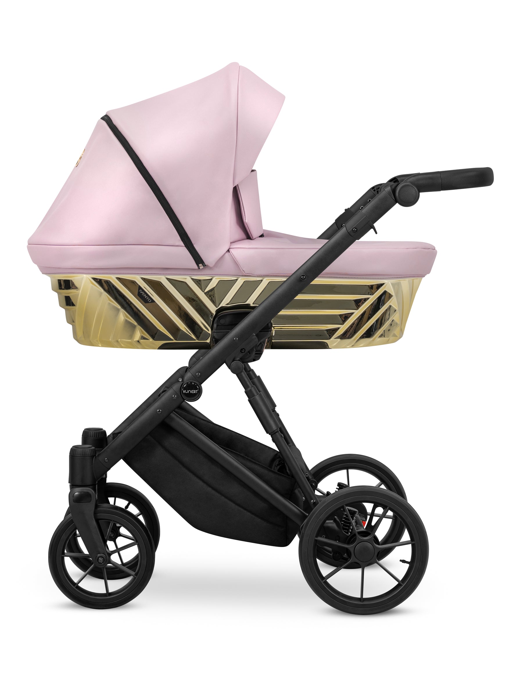 Kunert Ivento navicella Eco Rosa Metallico – eco-pelle rosa e scocca oro lucido ruote nere