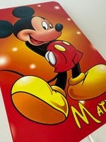 Lampada da parete rettangolare Mickey Mouse Disney con nome, luce notturna stampata printer per cameretta.