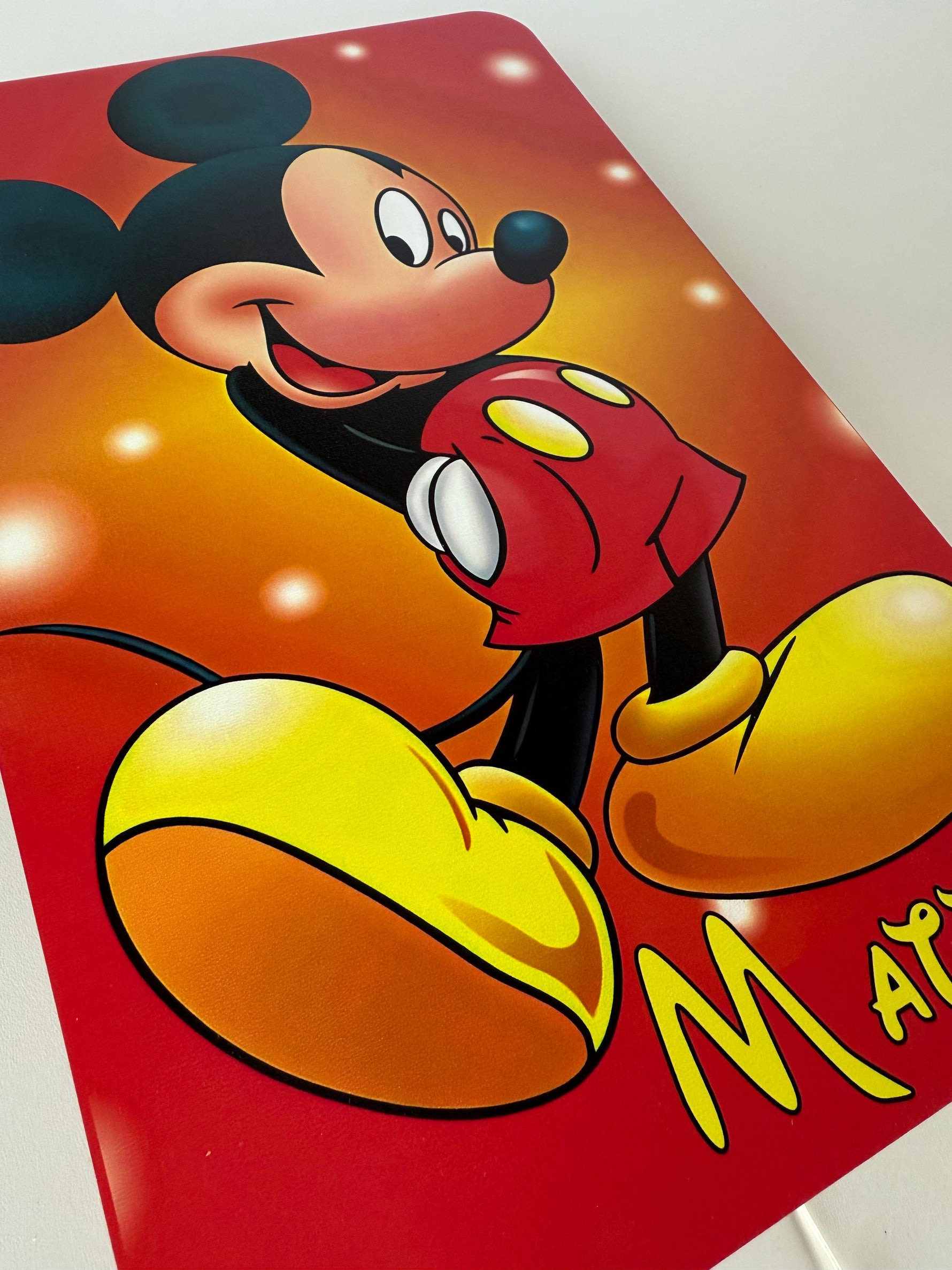 Lampada da parete rettangolare Mickey Mouse Disney con nome, luce notturna stampata printer per cameretta.