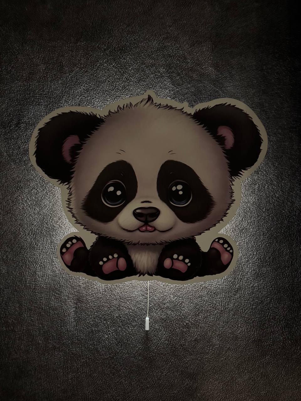 Lampada panda notturna accesa, luce soffusa per sonno neonato, regalo bambino personalizzato