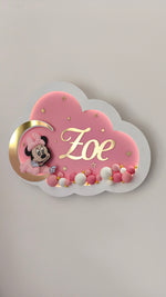 Lampada personalizzata bambina con Minnie Topolina, ideale come regalo battesimo e nascita per cameretta