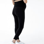 Leggings premaman imbottiti neri Warm&Cosy, vista posteriore della gamba intera
