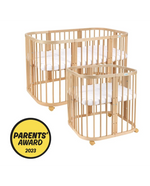 Lettino evolutivo neonato 7in1 legno naturale, culla standard convertibile