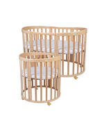 Lettino neonato ovale legno naturale grande e piccolo – culla convertibile 7in1 rotelle