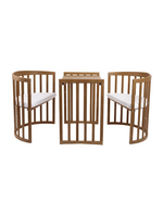 Lettino neonato ovale vintage legno miele separato in culla e fasciatoio – 7in1