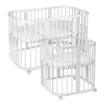Culla standard bianca 7in1 in due misure con materasso incluso – lettino neonato con ruote
