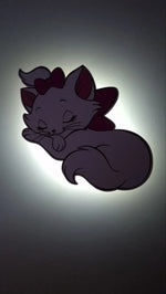 Luce notturna per bambini Marie degli aristogatti led da muro con effetto retroilluminazione delicato, lampada anti buio 