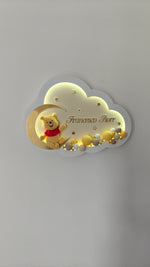luce notturna artigianale bambini tema winnie the pooh con palline colorate fatte a mano design unico cameretta