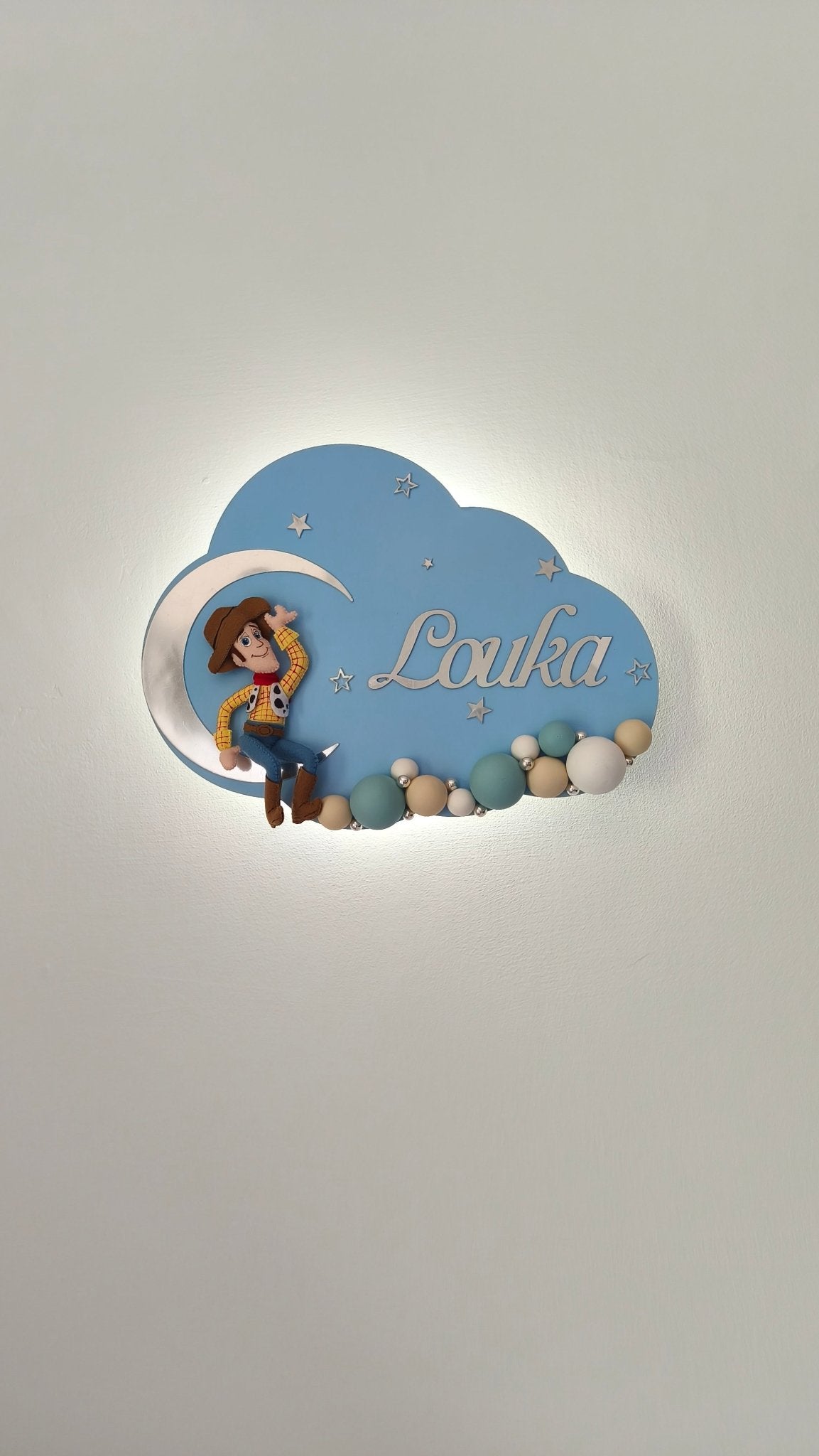 Luce Notturna per Bambini Personalizzata Woody di Toy Story – Con Nome Bambino - universo del bambino
