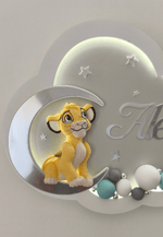 Luce Notturna Personalizzata Simba Il Re Leone Seduto sulla Luna - universo del bambino