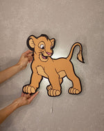 Luce notturna per bambini a forma di Simba del Re Leone, lampada da parete a LED per la cameretta di un bimbo.