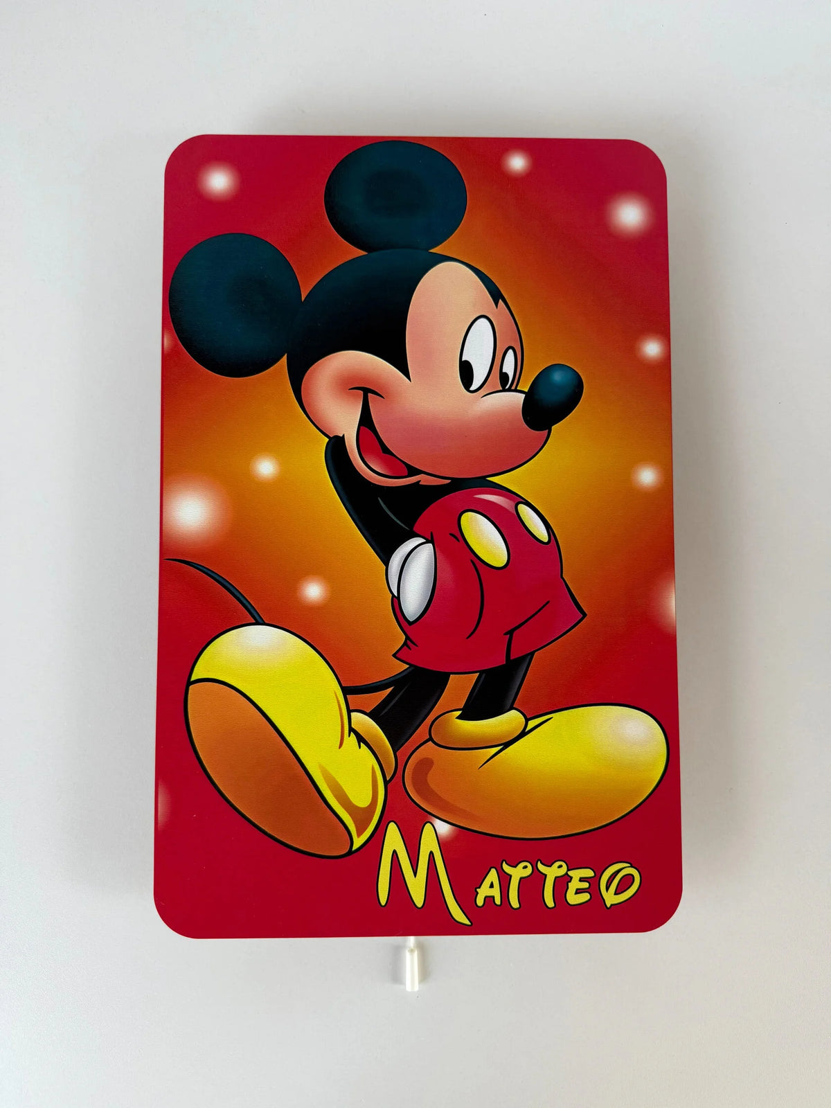 Luce notturna stampata di Topolino Disney da parete personalizzata con nome, applique led printer per bambini.