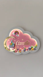 luce notturna rosa cameretta bambina unicorno e acobaleno colori pastello lilla, giallo, rosa antico, menta