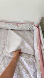 Materassino Fasciatoio Bordi Alti Personalizzato – Cotone Fiori Rosa - universo del bambino
