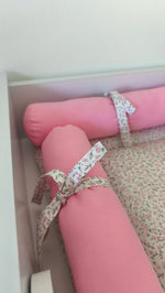 Materassino Fasciatoio con Rulli Fiori Rosa – Membrana Impermeabile - universo del bambino