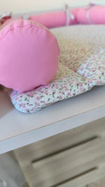 Materassino Fasciatoio con Rulli Fiori Rosa – Membrana Impermeabile - universo del bambino