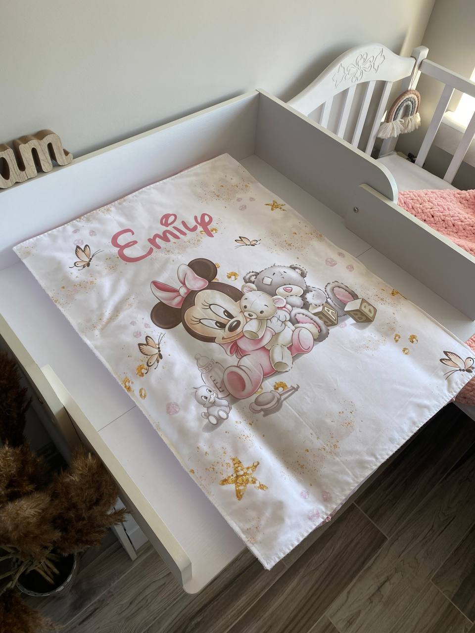 Materassino fasciatoio neonata personalizzato con nome cotone impermeabile fatto a mano