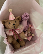 Orsetto di peluche con cappellino numero 12 rosa in scatola, ideale per il primo compleanno del neonato