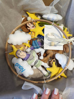 Packaging giostrina neonato personalizzata Toy Story in scatola con carta velina, regalo pronto
