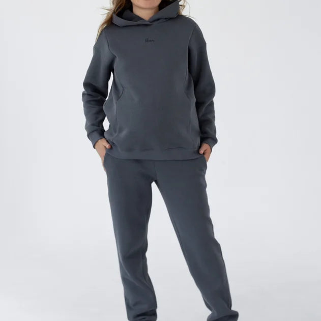 Pantaloni sportivi da gravidanza grigio grafite, morbidi e comodi da indossare ogni giorno