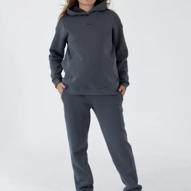 Pantaloni Premaman Warm&Cosy Caldi con Fascia Alta – Grafite e Nero - Universo del Bambino
