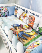 Set paracolpi a cuscini sfoderabili Paw Patrol per protezione sbarre lettino neonato bianco e azzurro