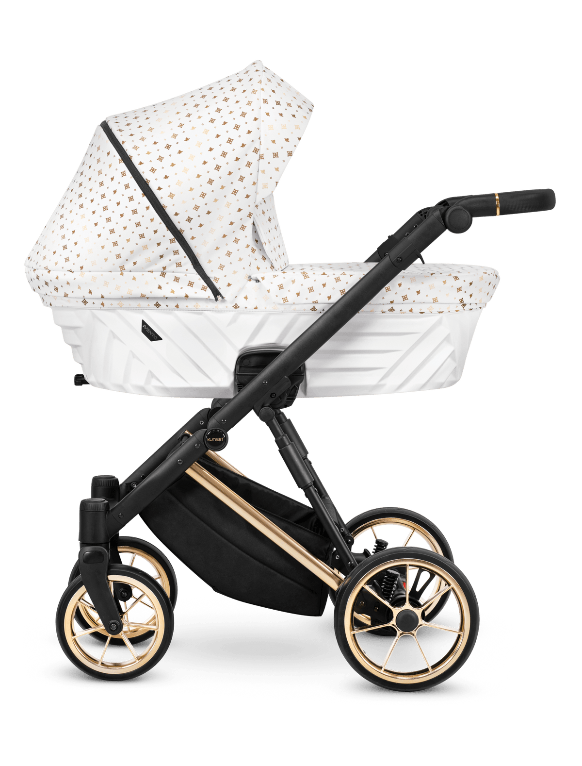 Passeggino Ivento 3in1 Kunert Bianco Oro – Navicella, Seduta e Seggiolino Auto - universo del bambino