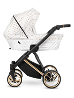 Passeggino Ivento 3in1 Kunert Bianco Oro – Navicella, Seduta e Seggiolino Auto - universo del bambino