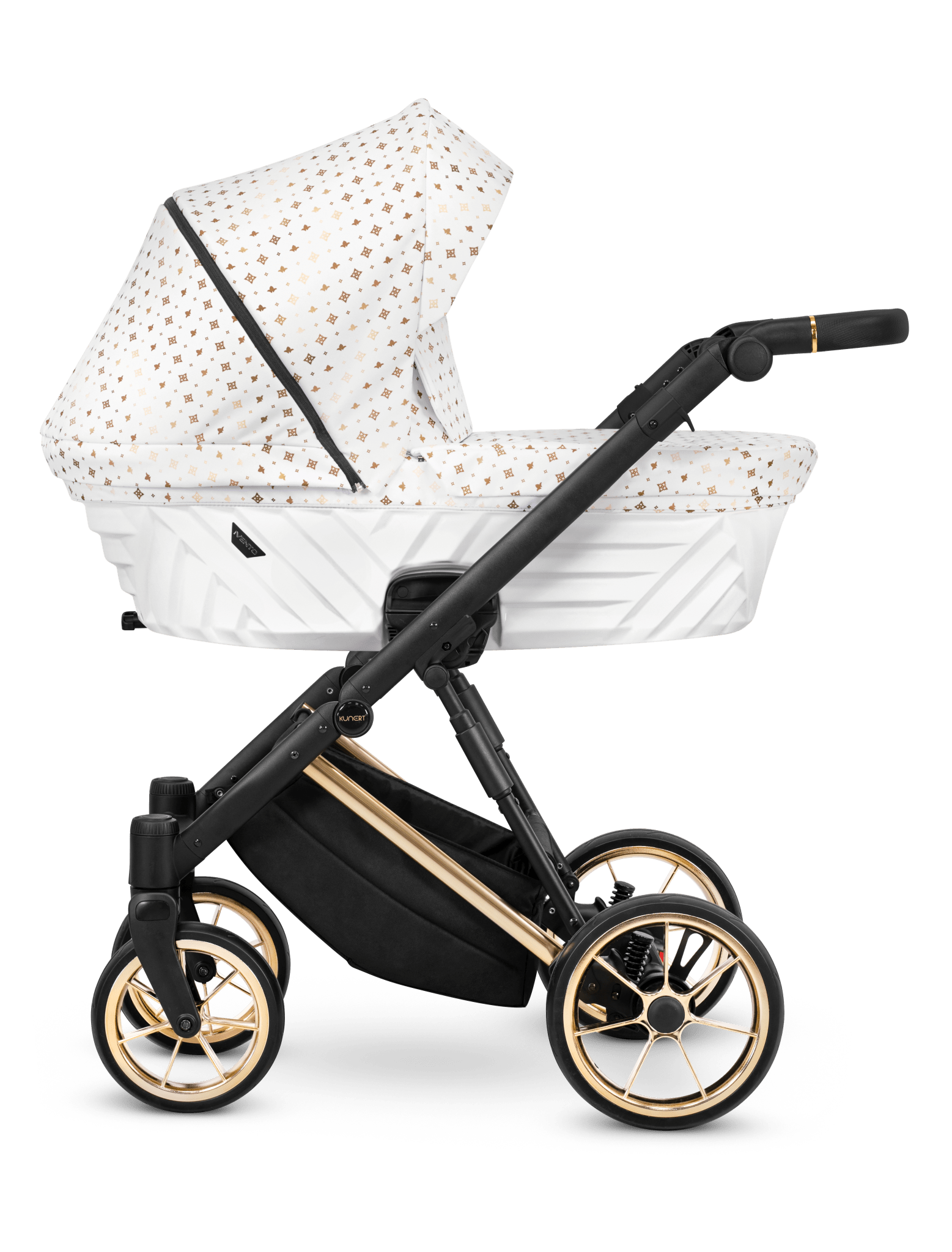 Passeggino Ivento 3in1 Kunert Bianco Oro – Navicella, Seduta e Seggiolino Auto - universo del bambino
