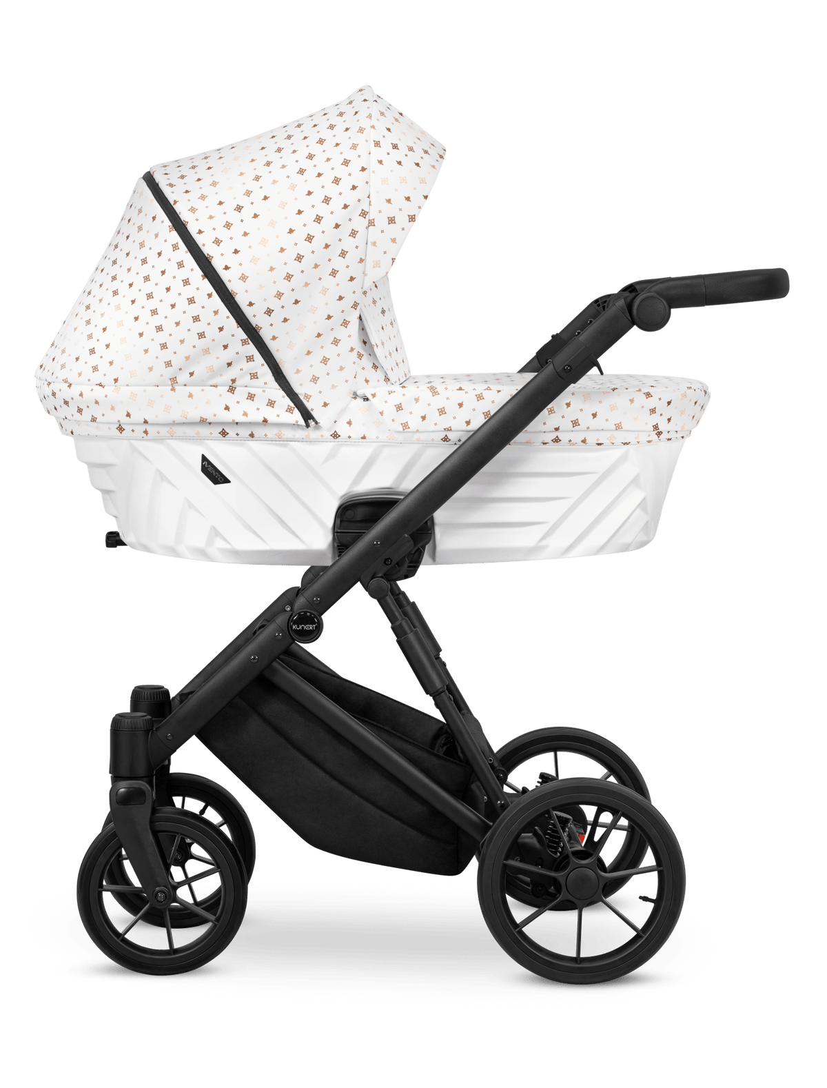 Passeggino Ivento 3in1 Kunert Bianco Oro – Navicella, Seduta e Seggiolino Auto - universo del bambino