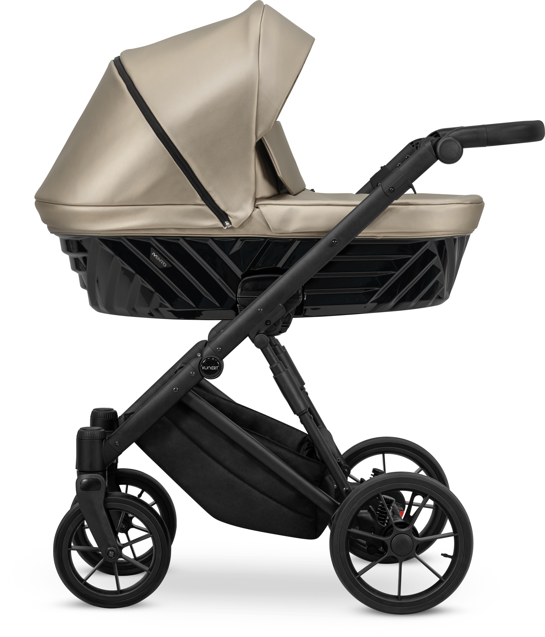 Passeggino Ivento 3in1 Kunert Eco Beige Dorato – Navicella, Seduta e Seggiolino Auto - universo del bambino