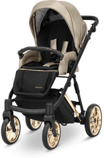 Passeggino Ivento 3in1 Kunert Eco Beige Dorato – Navicella, Seduta e Seggiolino Auto - universo del bambino