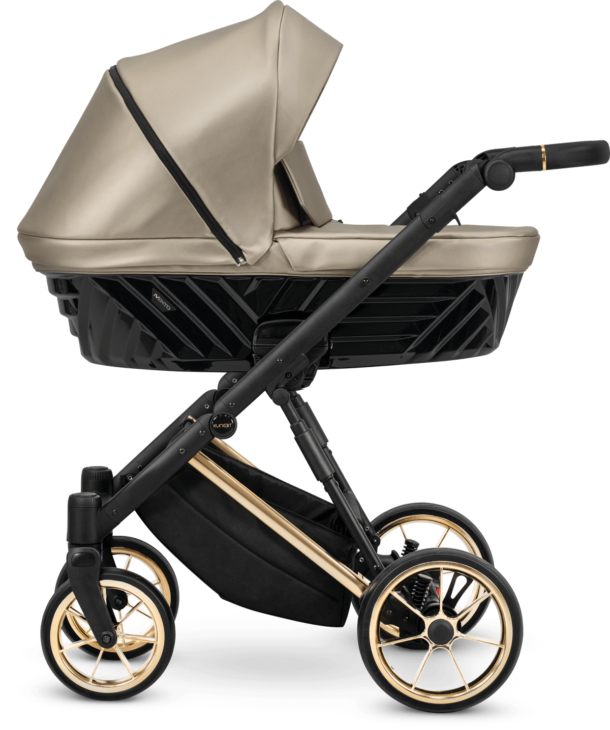 Passeggino Ivento 3in1 Kunert Eco Beige Dorato – Navicella, Seduta e Seggiolino Auto - universo del bambino