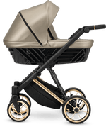 Passeggino Ivento 3in1 Kunert Eco Beige Dorato – Navicella, Seduta e Seggiolino Auto - universo del bambino