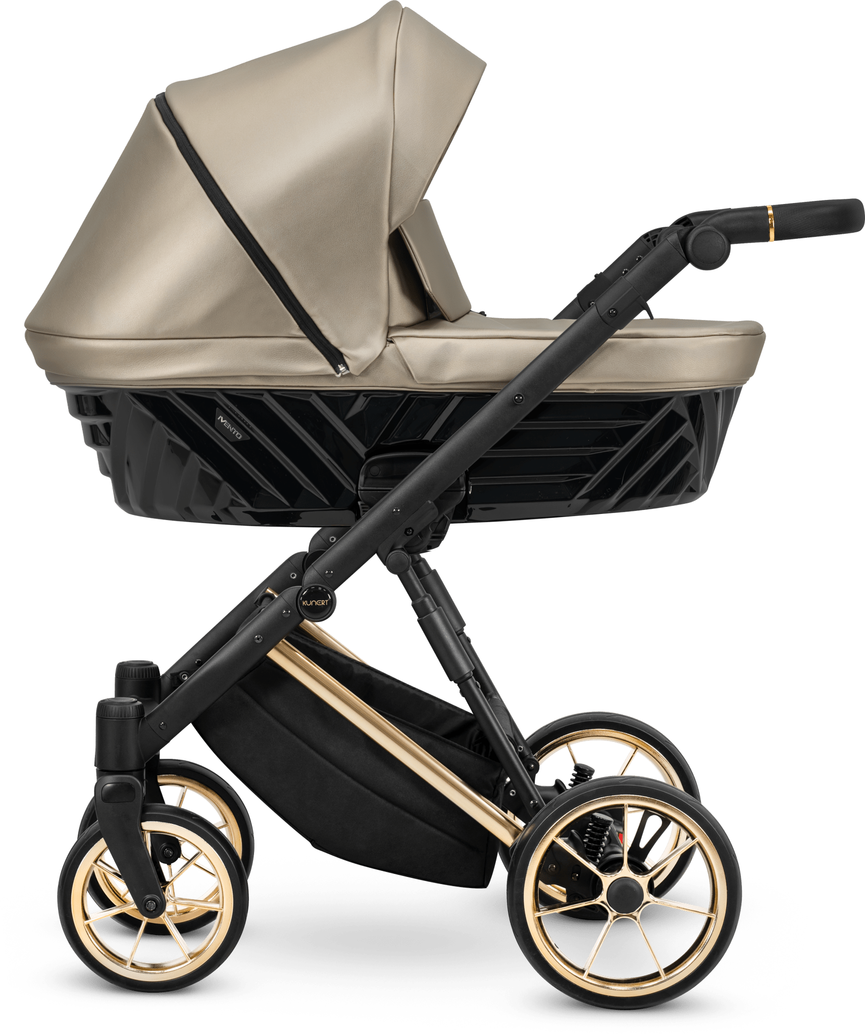 Passeggino Ivento 3in1 Kunert Eco Beige Dorato – Navicella, Seduta e Seggiolino Auto - universo del bambino
