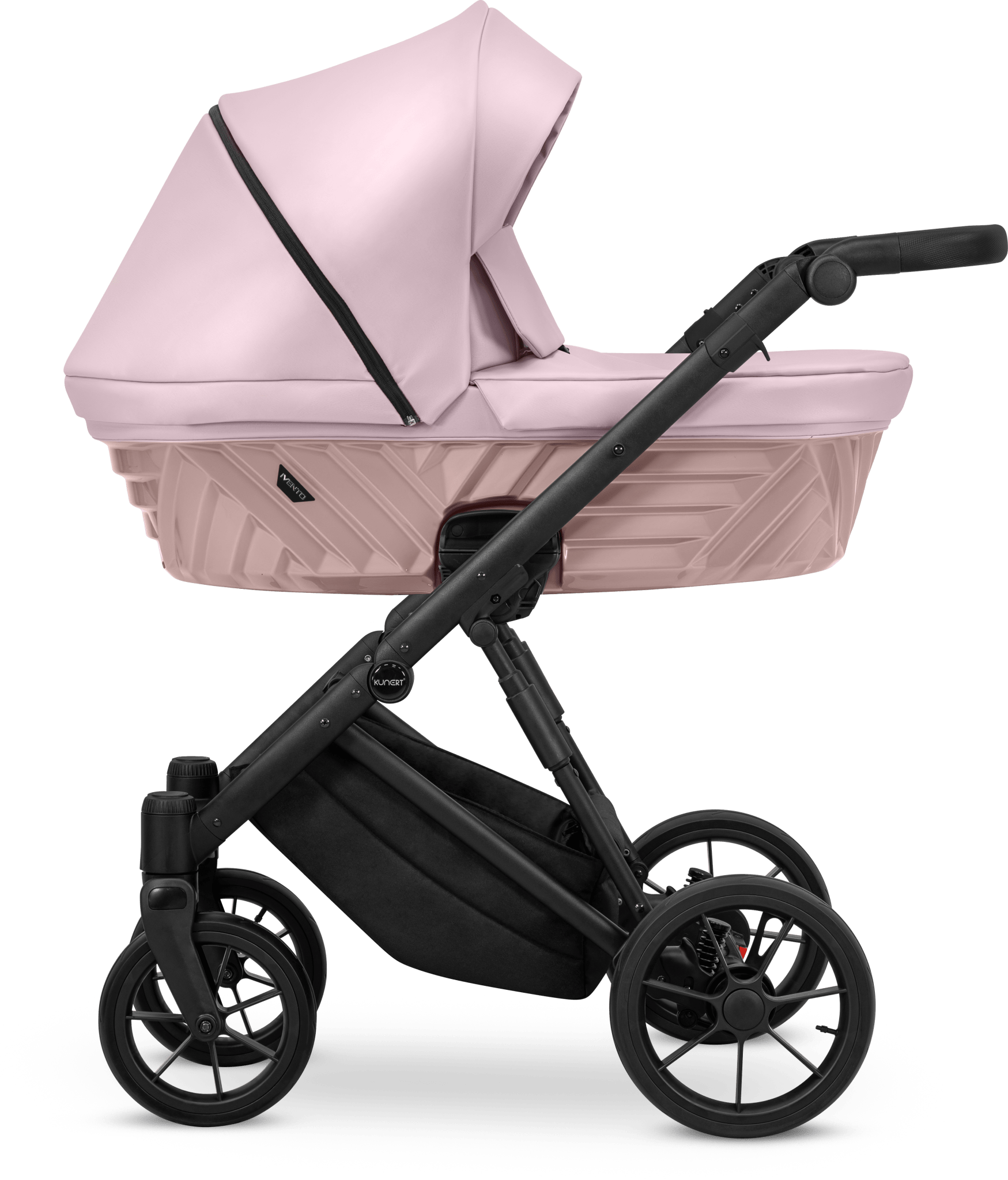 Passeggino Ivento 3in1 Kunert Eco Rosa Metallizzato – Navicella, Seduta e Seggiolino Auto - universo del bambino