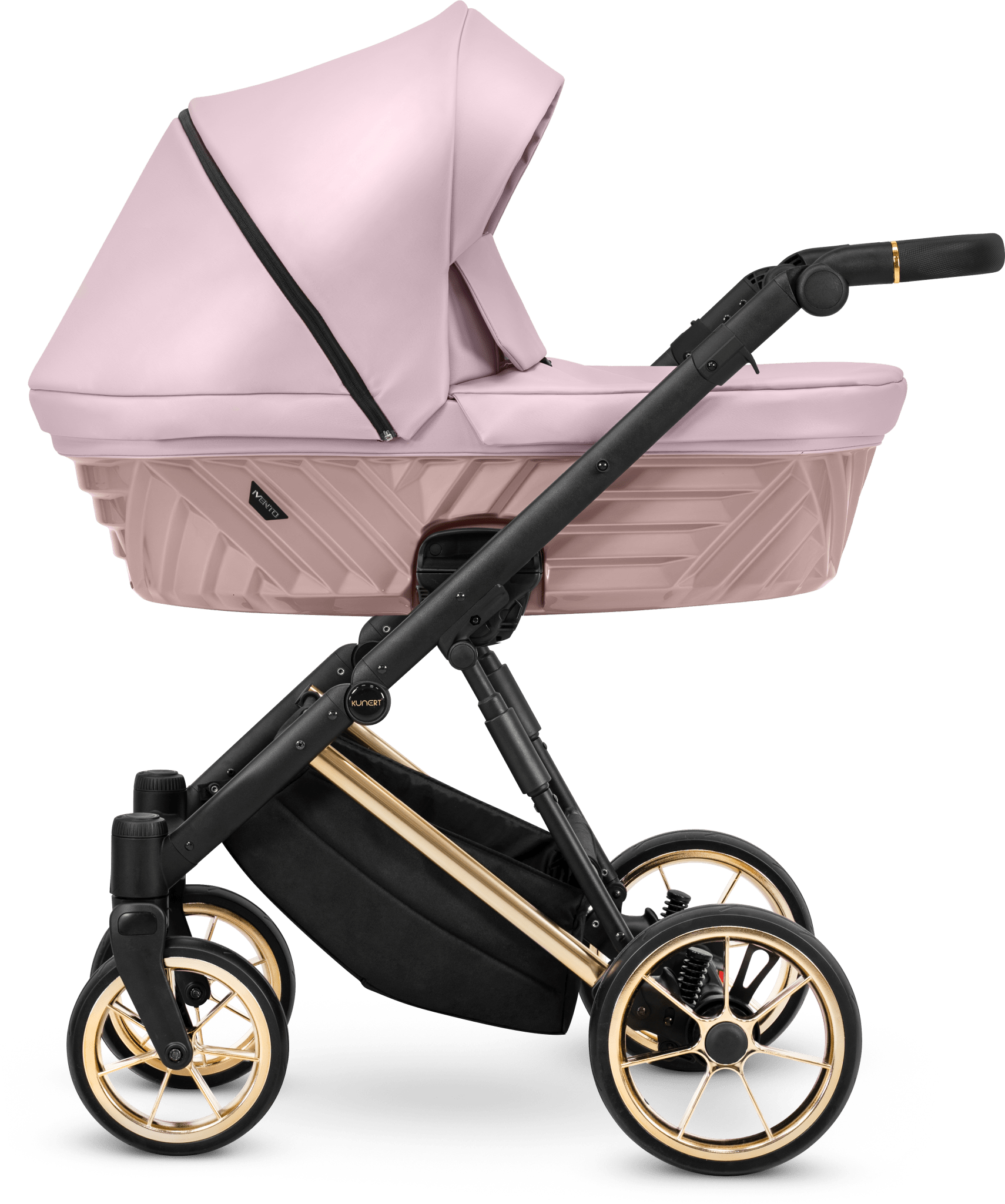 Passeggino Ivento 3in1 Kunert Eco Rosa Metallizzato – Navicella, Seduta e Seggiolino Auto - universo del bambino