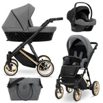 Passeggino Ivento 3in1 Kunert Grigio Grafite – Navicella, Seduta e Seggiolino Auto - universo del bambino