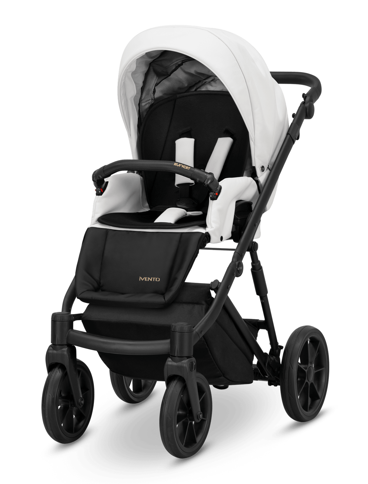 Passeggino Ivento Glam 3in1 Kunert Eco Bianco Perla – Navicella, Seduta e Seggiolino Auto - universo del bambino