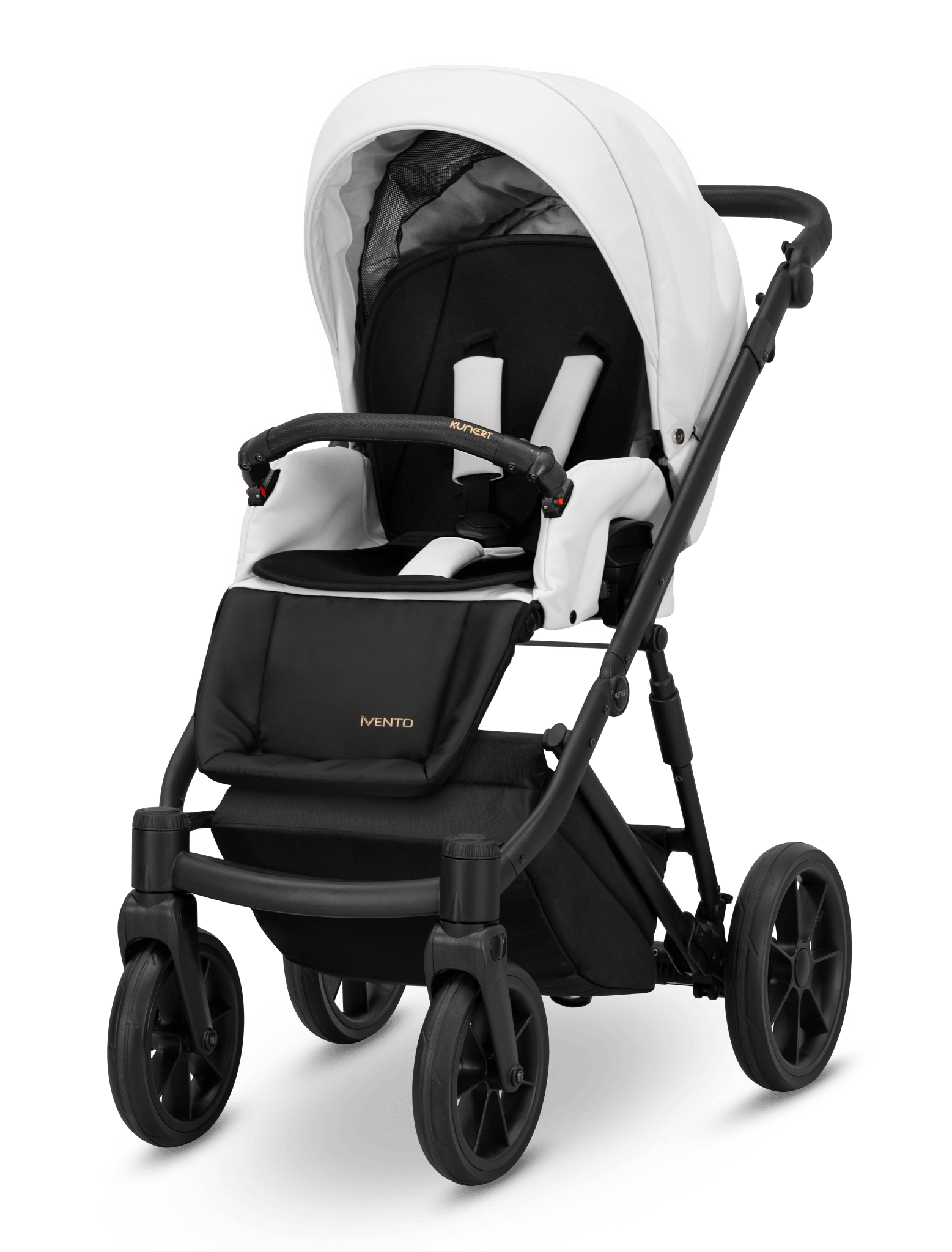 Passeggino Ivento Glam 3in1 Kunert Eco Bianco Perla – Navicella, Seduta e Seggiolino Auto - universo del bambino