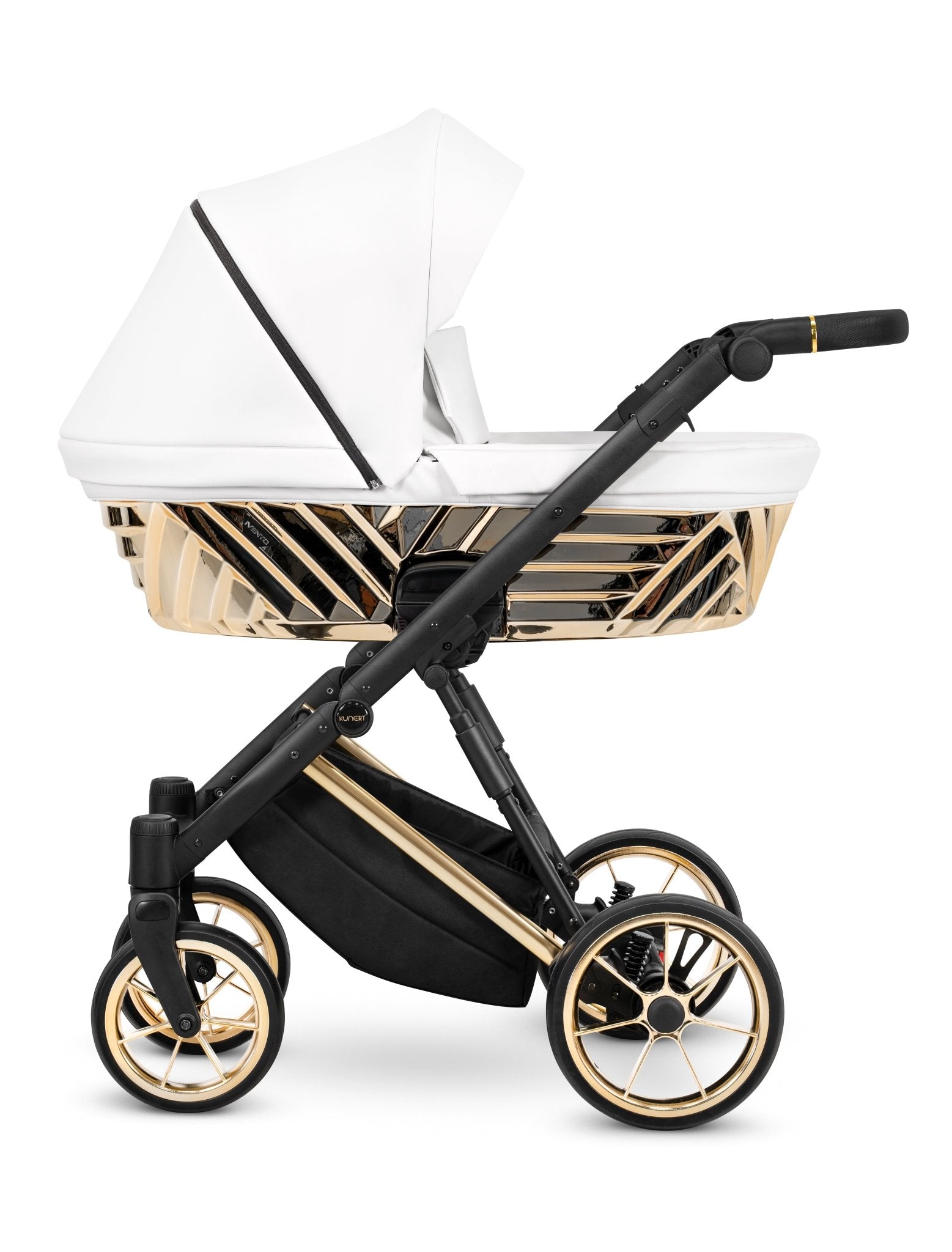 Passeggino Ivento Glam 3in1 Kunert Eco Bianco Perla – Navicella, Seduta e Seggiolino Auto - universo del bambino