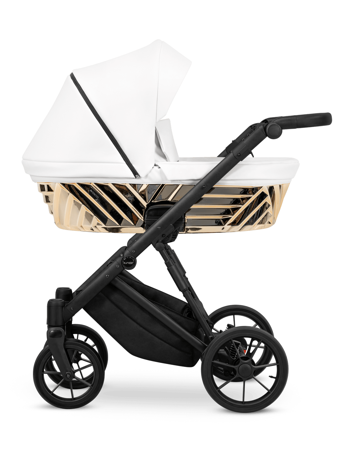 Passeggino Ivento Glam 3in1 Kunert Eco Bianco Perla – Navicella, Seduta e Seggiolino Auto - universo del bambino