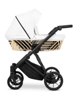 Passeggino Ivento Glam 3in1 Kunert Eco Bianco Perla – Navicella, Seduta e Seggiolino Auto - universo del bambino