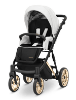Passeggino Ivento Glam 3in1 Kunert Eco Bianco Perla – Navicella, Seduta e Seggiolino Auto - universo del bambino