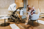 Passeggino Ivento Glam 3in1 Kunert Eco Bianco Perla – Navicella, Seduta e Seggiolino Auto - universo del bambino