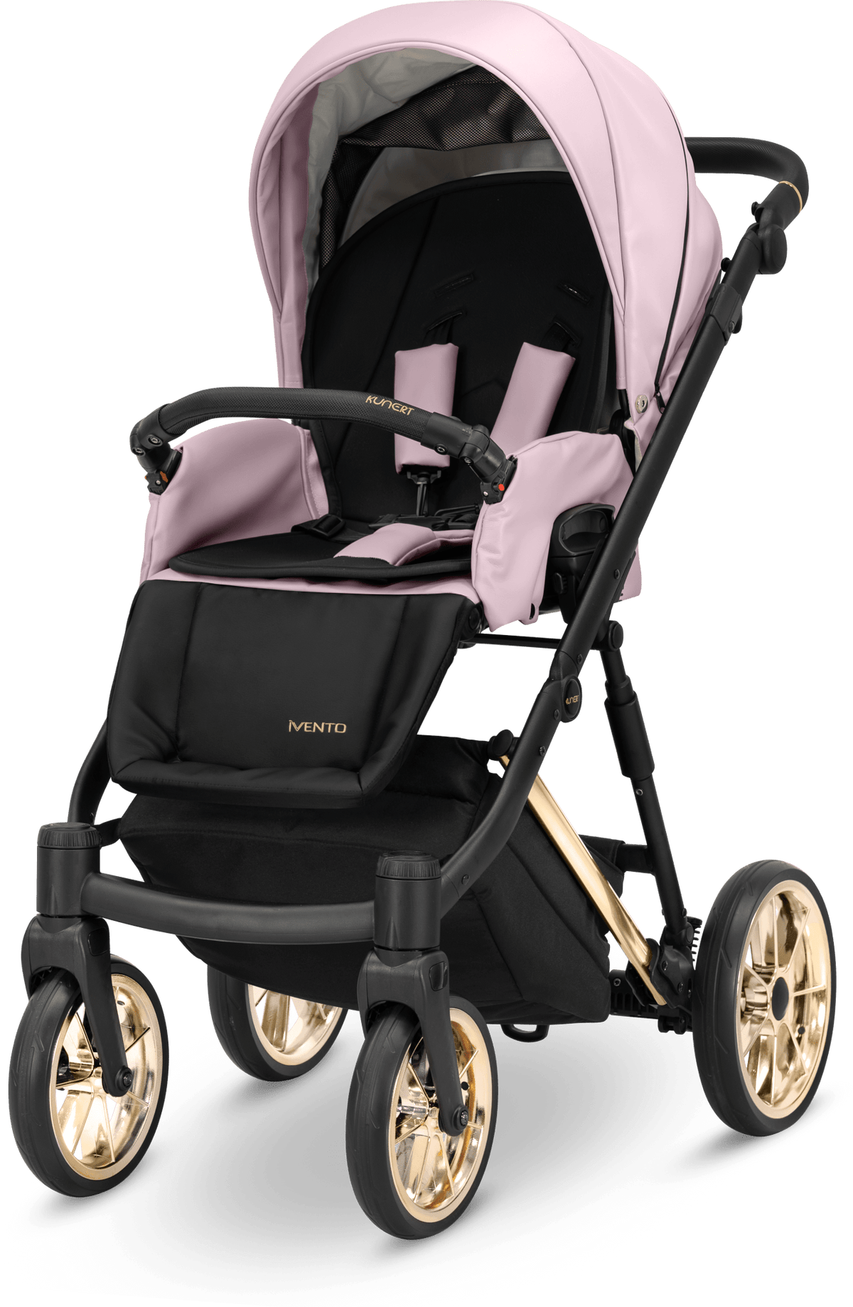 Passeggino Ivento Glam 3in1 Kunert Eco Rosa Metallico – Navicella, Seduta e Seggiolino Auto - universo del bambino