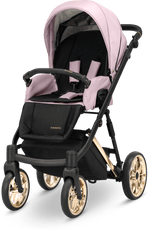 Passeggino Ivento Glam 3in1 Kunert Eco Rosa Metallico – Navicella, Seduta e Seggiolino Auto - universo del bambino