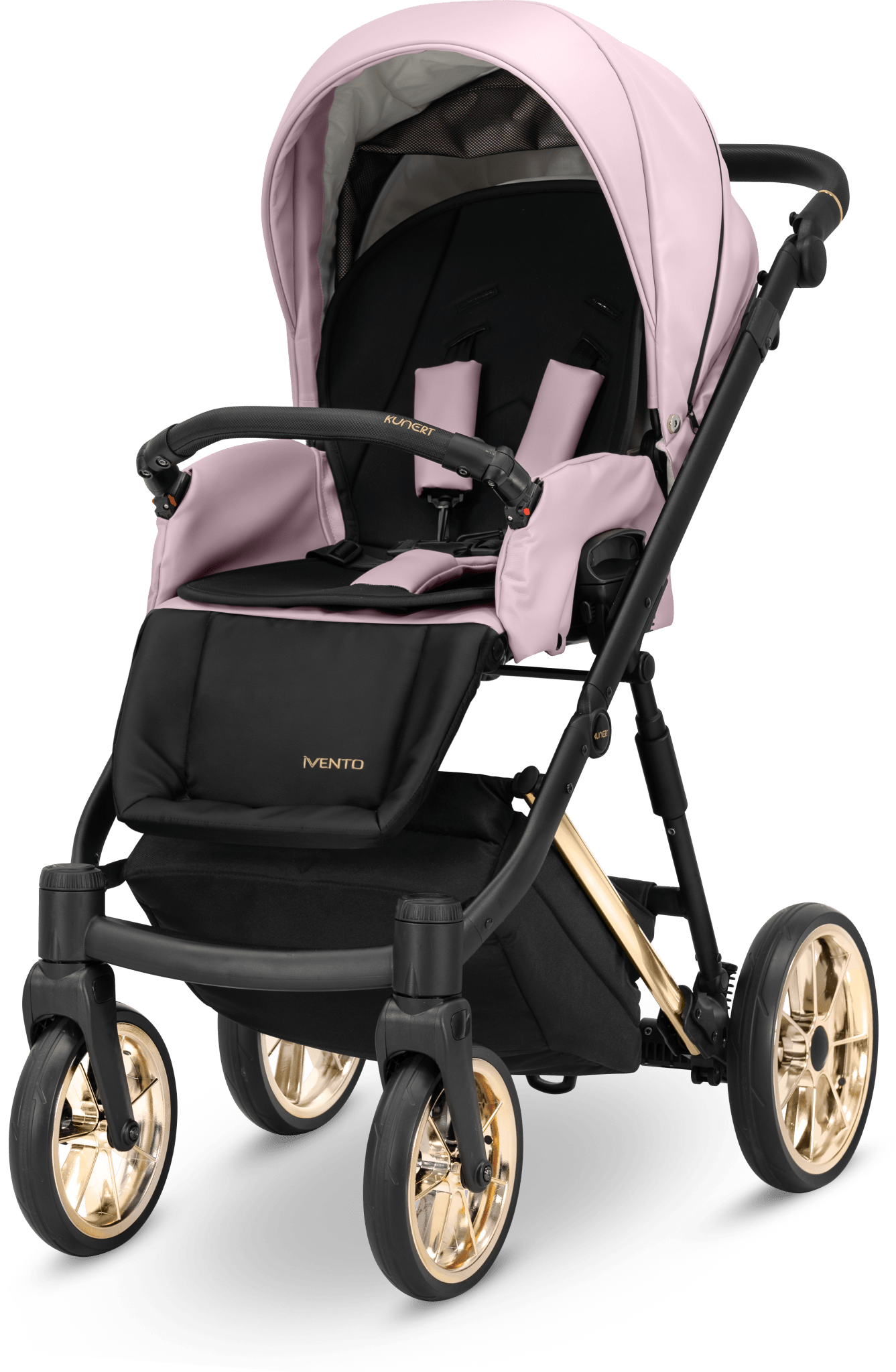 Passeggino Ivento Glam 3in1 Kunert Eco Rosa Metallico – Navicella, Seduta e Seggiolino Auto - universo del bambino