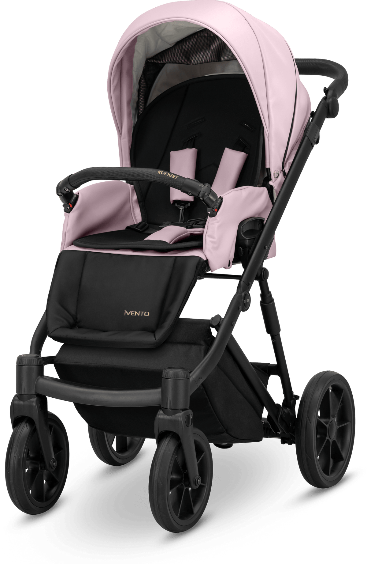 Passeggino Ivento Glam 3in1 Kunert Eco Rosa Metallico – Navicella, Seduta e Seggiolino Auto - universo del bambino